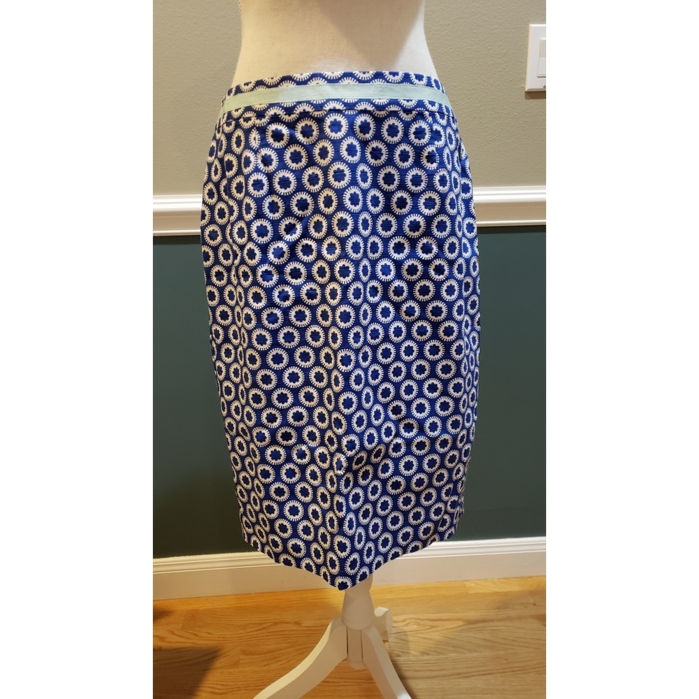 Boden NWT blue and white lined skirt - 8